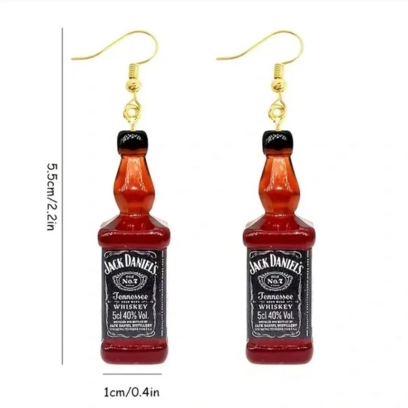 🆕Absolut Vodka, Jack Daniel's Whiskey, Corona beer, Enamel Bear Mug Earrings - Picture 6 of 13